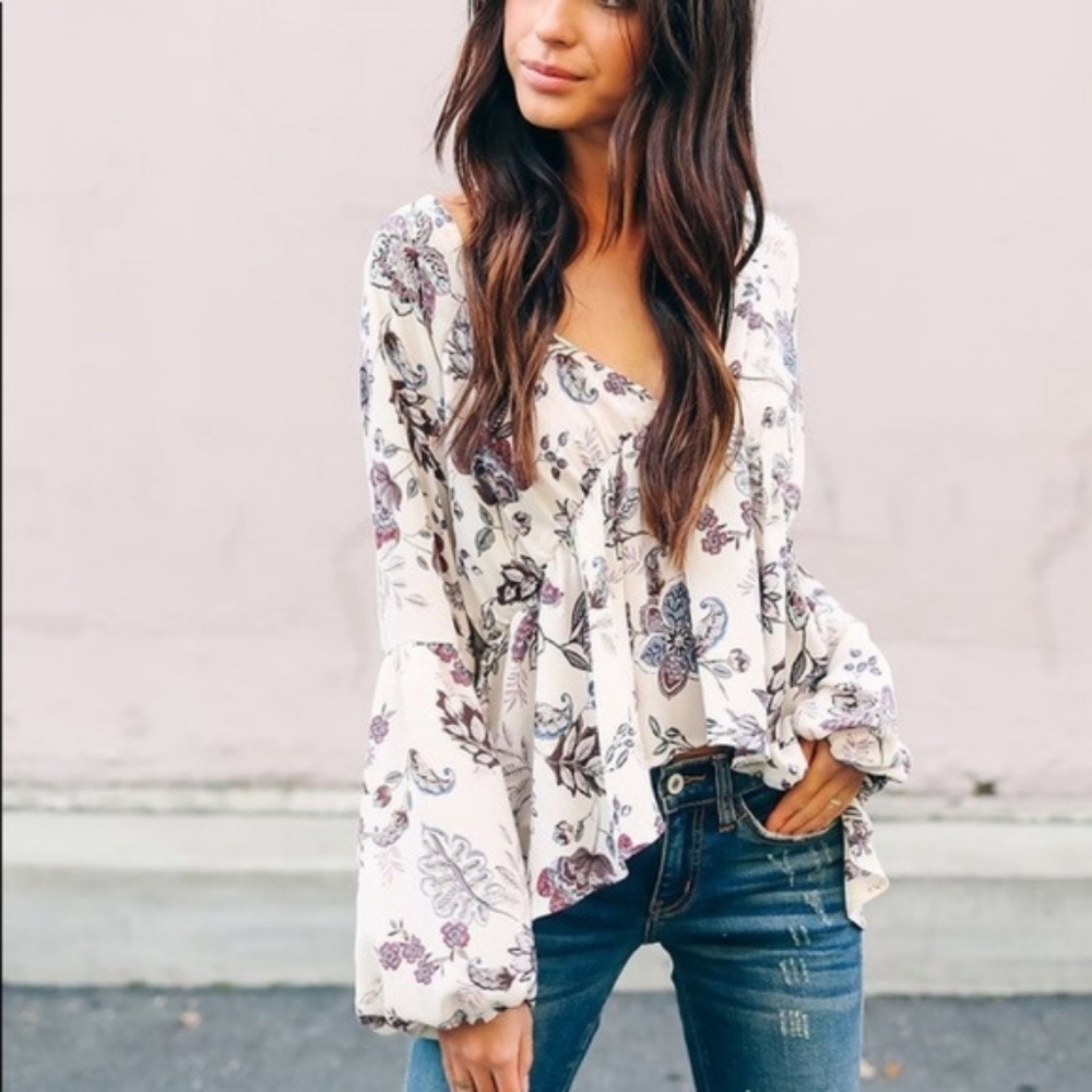 Sweet Juliet Floral Print Blouse Top - Picture 4 of 4